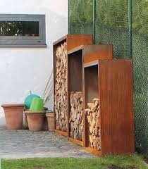 Liguna Holzlager Corten Mecondo Holzlager Aufbewahrung Garten Holzaufbewahrung