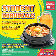 Kads1m are given for free to students who pass all the following criteria but the government is get free exclusive kads1m 2014 report: Ioi City Mall Calling All Malaysian Students Come On Down To Dubuyo And Enjoy A Set Of Chicken Soondubu Jigae With Iced Peach Tea At Rm16 80 Available From Today Till 31st