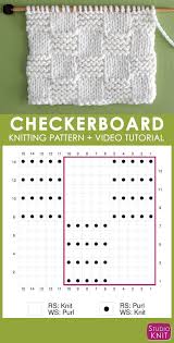 The funky print is bold but can mesh well with your existing wardrobe. How To Knit The Garter Checkerboard Stitch With Studio Knit Knit Stitch Patterns Knitting Patterns Knitting Stitches Tutorial