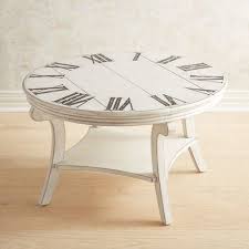 When The Time Comes For A New Coffee Table Consider Our Clock Table Featuring A Border Of Roman Numerals The Table S Top Is Crafted Of Wooden Planks Wit Mesas