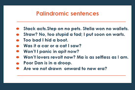 He wanted to explore the idea of what a palindrome is, at least metaphorically speaking. Elimu Fun With Words