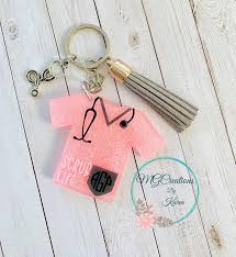 Scrub Keychain Nurse Keychain Scrub Keyring Scrub Shirt Etsy Keychain Diy Resin Keychain Handmade Keychains