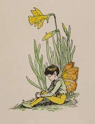 Original Antique 1920s Daffodil Flower Fairy Plate Cicely Etsy Cicely Mary Barker Flower Fairies Daffodil Flower