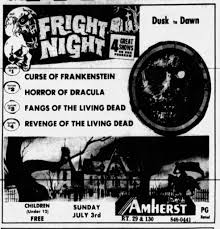 Curse of Frankenstein", "Horror of Dracula", "Fangs of the Living Dead" and  "Revenge of the Living Dead" (aka "The Murder Clinic"). The circular ghoul  image is from "Horror Express" but I'm trying