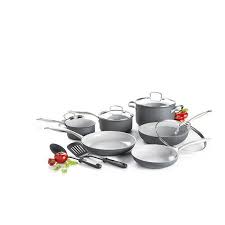 Green Life Ceramic Non Stick Cookware Set 12 Piece Walmart Com Ceramic Cookware Set Cookware Set Ceramic Non Stick