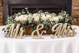 Sweetheart Table Decor Mr And Mrs Sign Wooden Wedding Signs Free Standing Letters Top Table Si Sweetheart Table Wedding Wedding Top Table Wedding Table