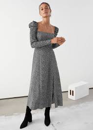 Square Neck Puff Sleeve Midi Dress 89 Theradicalblog Falloutfits Andotherstories Puff Sleeve Midi Dresses Midi Dress Dresses