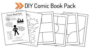 This freebie comes with six printable blank comic book pages to easily create graphic novels or simple cartoons. Printable Diy Comic Book Pack And Drawing Resources Create In The Chaos