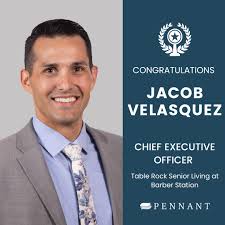 Join us in celebrating Jacob Velasquez's award of Chief Executive Officer  (CEO) of Table Rock Senior Living at Barber Station!  #LifeChangingLeadership Jacob's leadership drives excellence, compassion,  and innovation within his team and