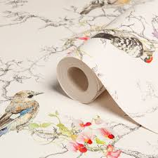 Ornithology Birds Metallic Effect Wallpaper Departments Diy At B Q Bird Wallpaper Metallic Wallpaper Diy Wallpaper