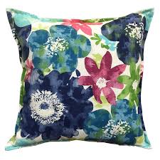 Allen Roth Blue And Floral Square Throw Pillow Outdoor Decorative Pillow Lowes Com Outdoor Decorative Pillows Decorative Pillows Square Throw Pillow