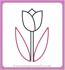 How To Draw A Tulip For Kids Easy Step By Step Tutorial Easy Flower Drawings Tulip Drawing Cool Easy Drawings