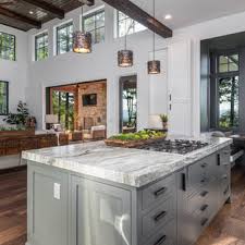 For homeowners who find natural finished wooden kitchen cabinets too heavy in addition, rustic white kitchen cabinets also work best in small kitchen spaces as they create an illusion of a bigger space. 75 Beautiful Rustic Gray Kitchen Pictures Ideas July 2021 Houzz