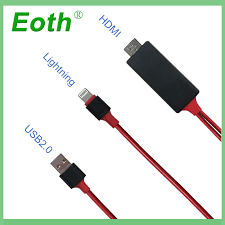 Red Lighting 8 Pin To Hdmi Cable Hdtv Tv Adapter Usb Hdmi 1080p Mirrorscreen Cable For Apple Tv For Iphone 7 6s Plus Epic Electronics