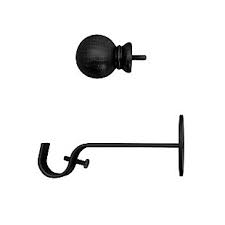 If your home has farmhouse doors or other decor with black metal accents, black wrought iron curtain rods will complement your space. Elrene Home Fashions Farmhouse Ball Single Curtain Rod Wrought Iron 28 48 Adjustable Rod Ashley Furniture Homestore
