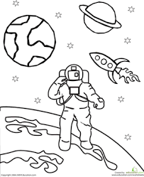 Outer space coloring pages for preschoolers. Color The Outer Space Astronaut Worksheet Education Com