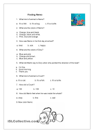 Finding Nemo Science Worksheets Finding Nemo Elementary Worksheets