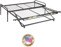Maximize that extra space under the bed with an easy to build trundle box. Twin Size Dark Black Metal Day Bed Daybed Frame Pop Up Trundle 39 Twin Size Ny Mattress