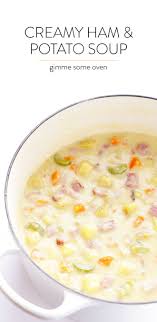 Creamy Ham And Potato Soup Gimme Some Oven Recipe Ham And Potato Soup Food Ham And Bean Soup
