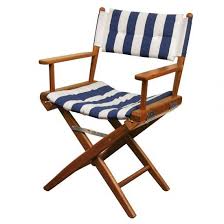 Directors Chair Navy White Deluxe Arc Marine Regisseursstoel Dakterras