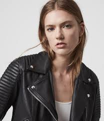 All saints estella leather biker jacket top