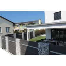 Wpc Zaun Kombination Mit Gabionen Wpc Zaun Zaun Garten Gabionen