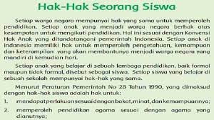 Pada akhir abad pertengahan ius dalam arti subjektif, bukan benda yang dimiliki seseorang, yaitu. Perhatikan Daftar Hak Siswa Di Atas Pahami Lalu Tuliskanlah Kembali Dengan Kata Katamu Sendiri Tribun Padang