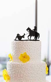 Wedding Cake Topper Funny Cowboy Cake Topper Cake Topper With Horse Silhouette Cake Topper Funny Wedding Cake Toppers Funny Wedding Cakes Wedding Cake Toppers