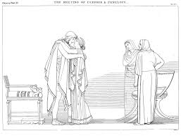 Homer: The Odyssey. /Nthe Meeting Of Ulysses And Penelope. Line Engraving,  1805, By James Neagle After The Drawing By John Flaxman. Poster Print by ...