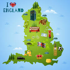 A little country with an illustrious history, england's dynamic cities, sleepy villages, lush green moorlands and craggy coastlines create a rich cultural and natural landscape. Free Vector Travel Map For England