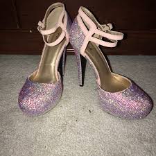 All blinged out pink heels Heels