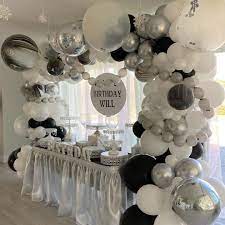 Product titleefavormart silver 16 tall alphabet letters / number foil balloons party decorations graduation new year eve party supplies. Pin On Dessert Tables Black Party Decorations White Party Decorations Silver Party Decorations