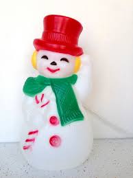 Christmas Snowman Blowmold Light Plastic Outdoor Vtg Lawn Up Yard Decoration Christmas Snowman Yard Decor Xmas Decorations