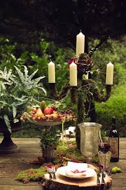 Image result for medieval wedding table settings with pine and berries fruit