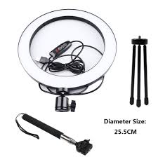 Wholesale 16 26cm Dimmable Led Studio Camera Ring Light Phone Video Light Lamp Selfie Stick Ring Table Fill Light 26cm Set From China