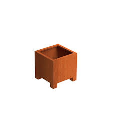 Corten steel square planter looking for an authentic, weathered outdoor looking for an authentic, weathered outdoor metal planter. Corten Steel Cube Planters With Feet By Adezz Floraselect