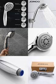 What are some popular color choices in handheld shower heads? Visit To Buy Jomoo 5 Jets Shower Head Abs Chrome Bathroom Shower Water Saving High Pressure Round Sha Shower Heads Rain Shower Head High Pressure Shower Head