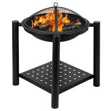 The flaming ball fire pit is a fully enclosed fire pit that lets you see nearly your whole fire in action. Zimtown 22 Four Feet Iron Brazier Wood Burning Fire Pit Decoration For Backyard Poolside With A Shelf Walmart Com Walmart Com