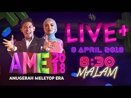 Anugerah meletop era (ame) merupakan anugerah sulung anjuran rancangan hiburan meletop dan radio era fm. Live Anugerah Meletop Era 2018 Ame2018 Youtube