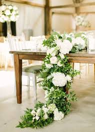 Lush Greenery Hydrangeas Table Runner Organic Wedding Decor Green And White Wedding Inspiration Wedding Table Centerpieces Table Flowers Table Garland