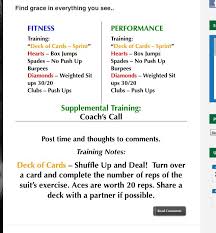 Deck Of Cards Wod From Local Box Crossfit Otg Deck Of Cards Cards Crossfit