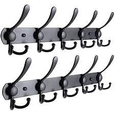Encozy Wall Mounted Coat Hooks Coat Hat Rack Stainless Steel Coat Hooks For Wall Black 2pcs Amazon Co Uk Home Kitchen