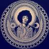 Black ink jimi hendrix portrait tattoo design. 3