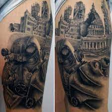 Extremely Fallout Tattoos On Shoulder For Boy Tattoo Designs Men Fallout Tattoo Tattoos