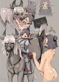 absurd res anal armor ass balls beast rimming blush bodily fluids  clothed clothing dark hair digital media (artwork) duo elden ring equid  equine erection female femboy feral french kissing