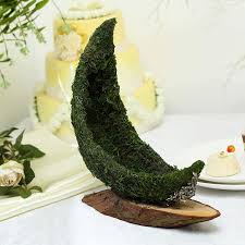 A wedding is a life event that is packed with family, friends, and lots of emotion. Arts Efavormart 13 Crescent Half Moon Preserved Natural Moss Centerpiece With Wooden Slab Diy Table Decorations Arts Crafts Sewing