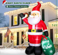 Amazon.com: Omdekor Papá Noel inflable de Navidad de 7 pies, decoración de  interiores y exteriores, Papá Noel gigante inflable con bolsa de regalo ...