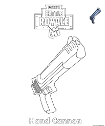 Coloring pages for children : Hand Cannon Fortnite Battle Royale Coloring Pages Printable