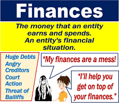 The management of money, banking, investments, and credit. Finances And Finance Definition And Examples Market Business News