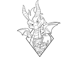 Black And White Spyro Spyro Neo School Tattoo Lineart School Tattoo Art Vintage Poster Art